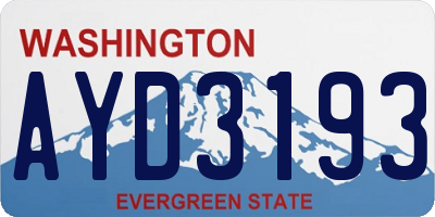 WA license plate AYD3193