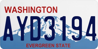 WA license plate AYD3194
