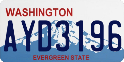 WA license plate AYD3196