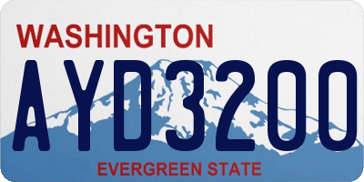 WA license plate AYD3200