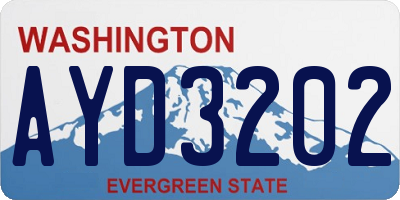 WA license plate AYD3202