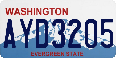 WA license plate AYD3205