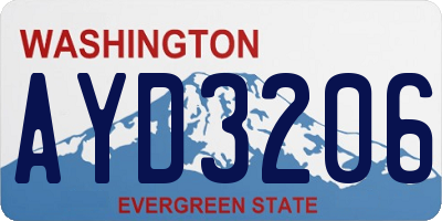 WA license plate AYD3206