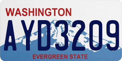 WA license plate AYD3209