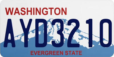 WA license plate AYD3210