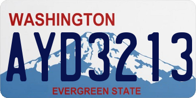 WA license plate AYD3213