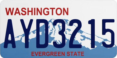 WA license plate AYD3215