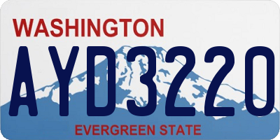 WA license plate AYD3220