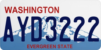 WA license plate AYD3222