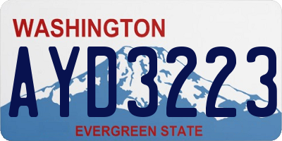 WA license plate AYD3223