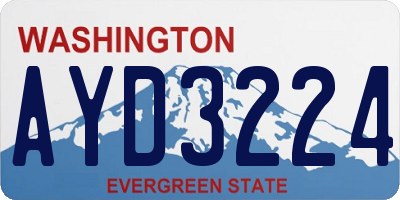 WA license plate AYD3224