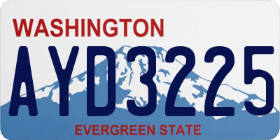 WA license plate AYD3225