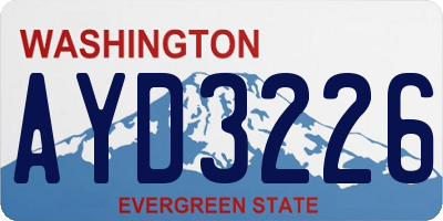 WA license plate AYD3226