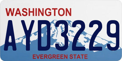 WA license plate AYD3229
