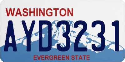 WA license plate AYD3231