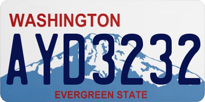 WA license plate AYD3232