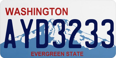 WA license plate AYD3233