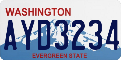 WA license plate AYD3234