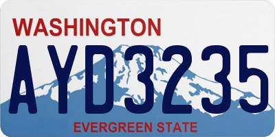 WA license plate AYD3235