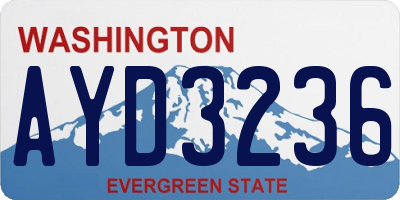 WA license plate AYD3236