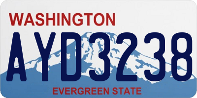 WA license plate AYD3238
