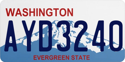 WA license plate AYD3240
