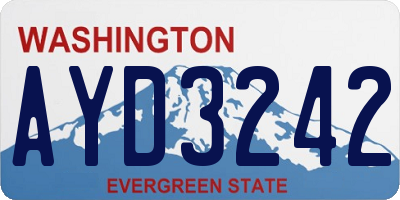 WA license plate AYD3242