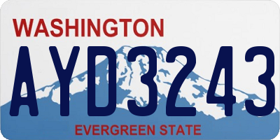 WA license plate AYD3243