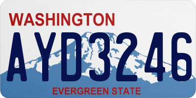 WA license plate AYD3246