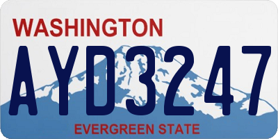 WA license plate AYD3247