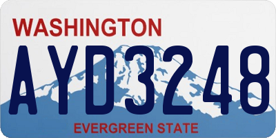 WA license plate AYD3248