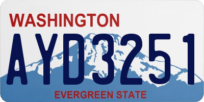 WA license plate AYD3251