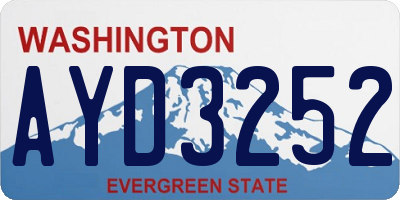 WA license plate AYD3252