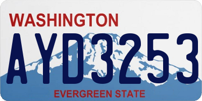 WA license plate AYD3253