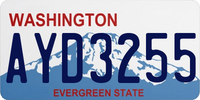 WA license plate AYD3255