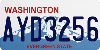 WA license plate AYD3256