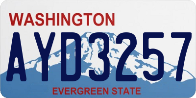 WA license plate AYD3257