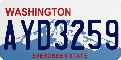 WA license plate AYD3259