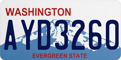 WA license plate AYD3260
