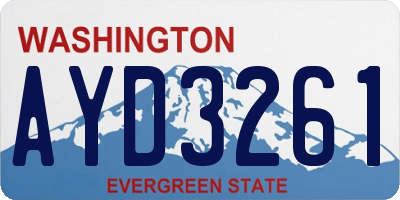 WA license plate AYD3261