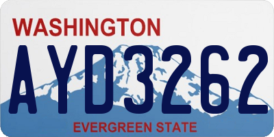 WA license plate AYD3262