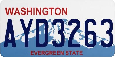 WA license plate AYD3263