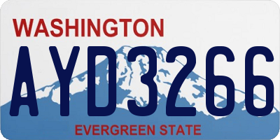 WA license plate AYD3266