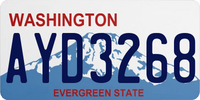 WA license plate AYD3268