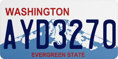 WA license plate AYD3270