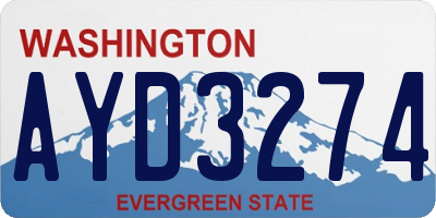 WA license plate AYD3274