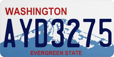 WA license plate AYD3275