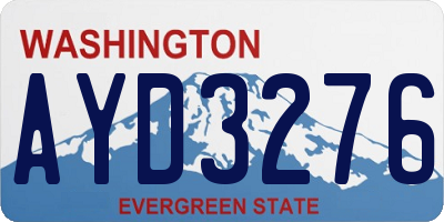 WA license plate AYD3276