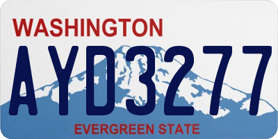 WA license plate AYD3277