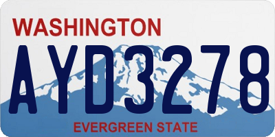 WA license plate AYD3278